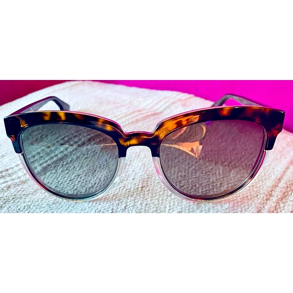 Dior Sight 1 Oversized Cat Eye Sunglasses Top Havana 54mm Clear Tortoiseshell